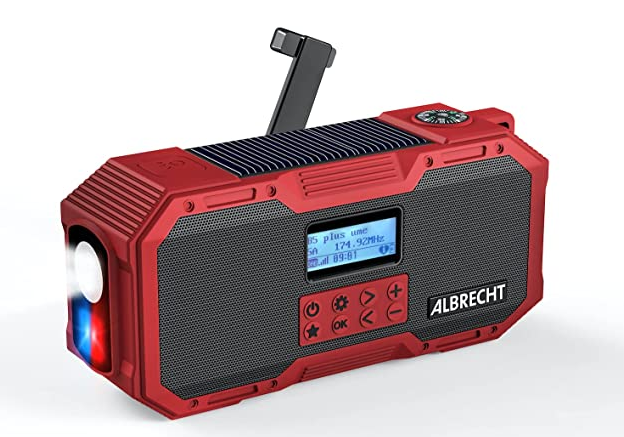 RADIO ALARMOWE ALBRECHT DR112 FM/DAB+/BT  dynamo/solar SOS latarka power bank IPX5