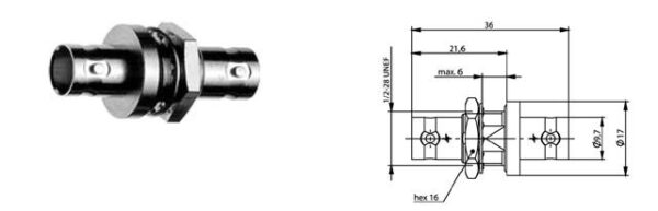 BNC-BNC REDUKCJA MONTAŻOWA F-F 1GHz=27dB  4GHz=23dB