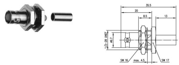 BNC-F GNIAZDO PANELOWE RG-316 G7