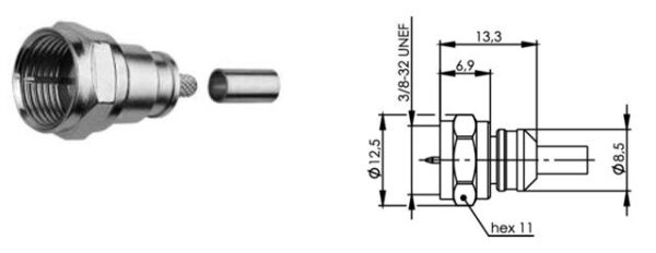 F-M WTYK NA RG-179/G4 HDTV 75ohm zag/zag