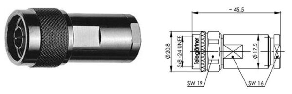 N-M WTYK NA RG-213/214 lut/skręcany