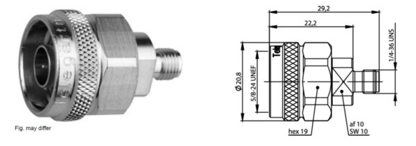 N-SMA REDUKCJA M-F 33dB/2GHz 26dB/6GHz 20dB/11GHz