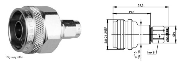 N-SMA REDUKCJA M-M 33dB/2GHz 26dB/6GHz 20dB/11GHz