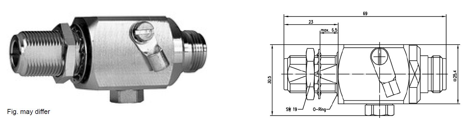 ODGROMNIK GAZOWY 230V N-F/N-F 2,5GHz kapsula w komplecie