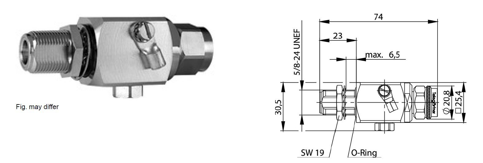 ODGROMNIK GAZOWY 75V N-F/N-M montażowy 2,5GHz kapsula w komplecie