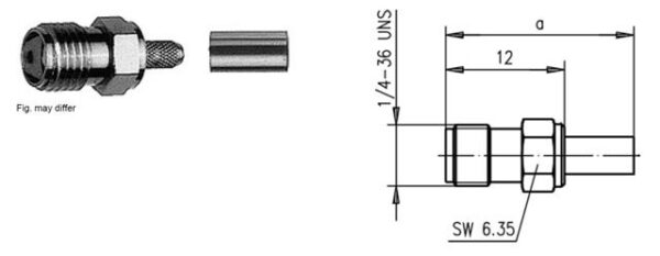 SMA-F GNIAZDO BULKHEAD zagn na RG-223 G5