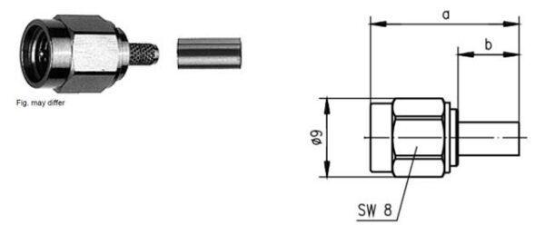 SMA-M WTYK NA RG-223/142  zagn. gold G5