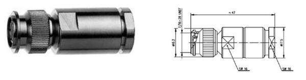 TNC-M WTYK NA RG-213/214 lut/skręcany IP67