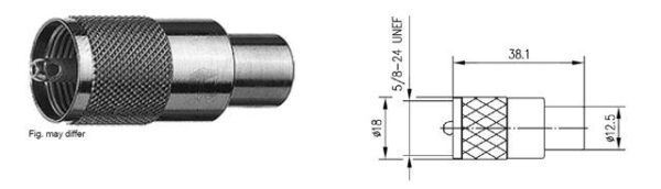 UHF-M WTYK NA RG-58 lut/skręcane PTFE