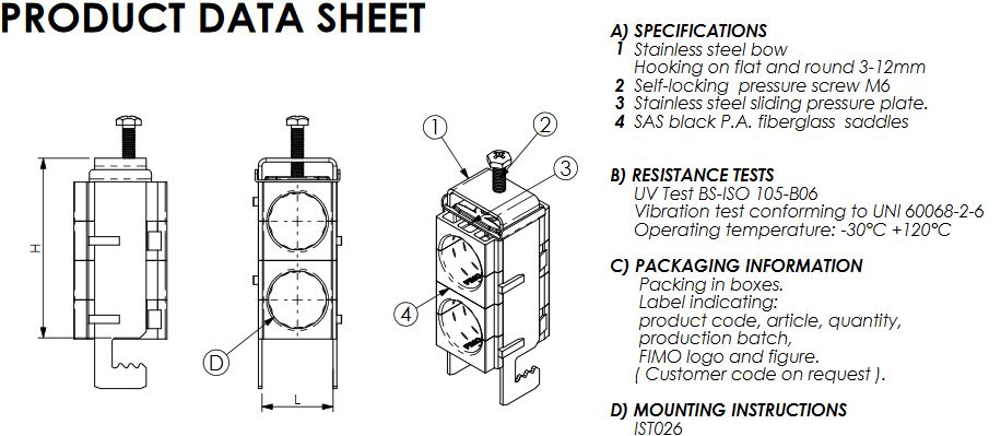 UCHWYT DO KABLA 1.5/8″ 50-52mm płaskow. 3-12mm