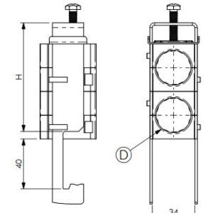 UCHWYT DO KABLA 7/8″ 28mm na kąt.40mm