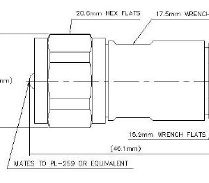 UHF-M WTYK NA CNT-400 lut/skręcany