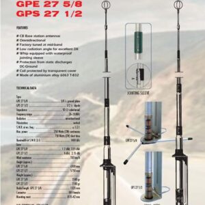 ANTENA BAZOWA CB GPS-27 1/2 2,2dBi 575cm