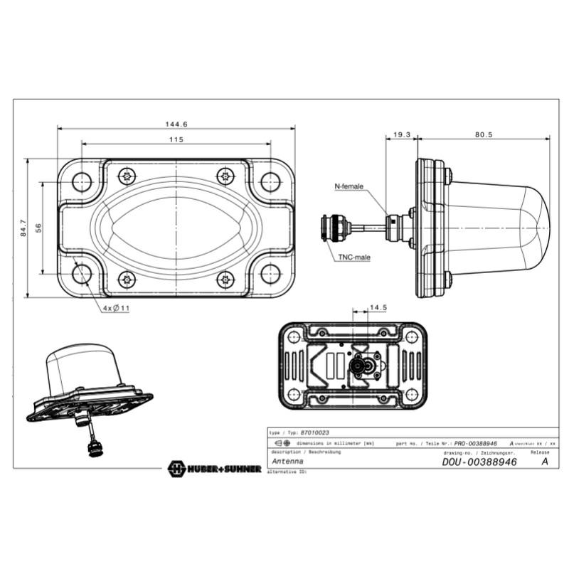 ANTENA TRAIN 694-2700MHz GSM-R i GPS ex.87010023