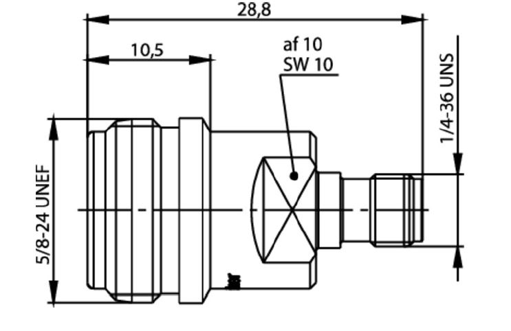 N-SMA REDUKCJA F-F pomiarowa 40dB/2GHz 30dB/6GHz 20dB/18GHz