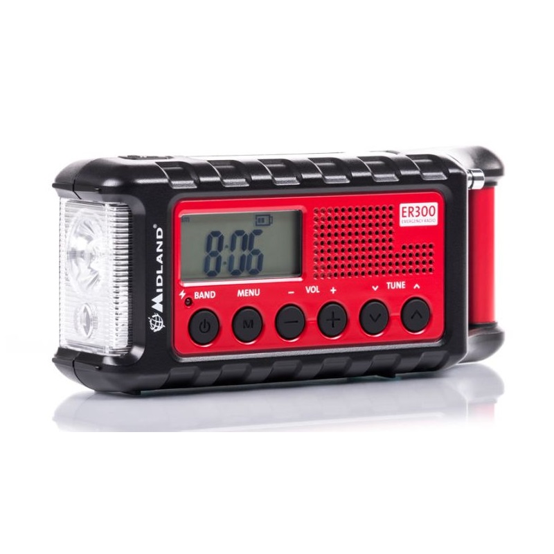 RADIO ALARMOWE MIDLAND ER300 AM/FM  dynamo/solar/USB latarka 2000mAh Li-Ion