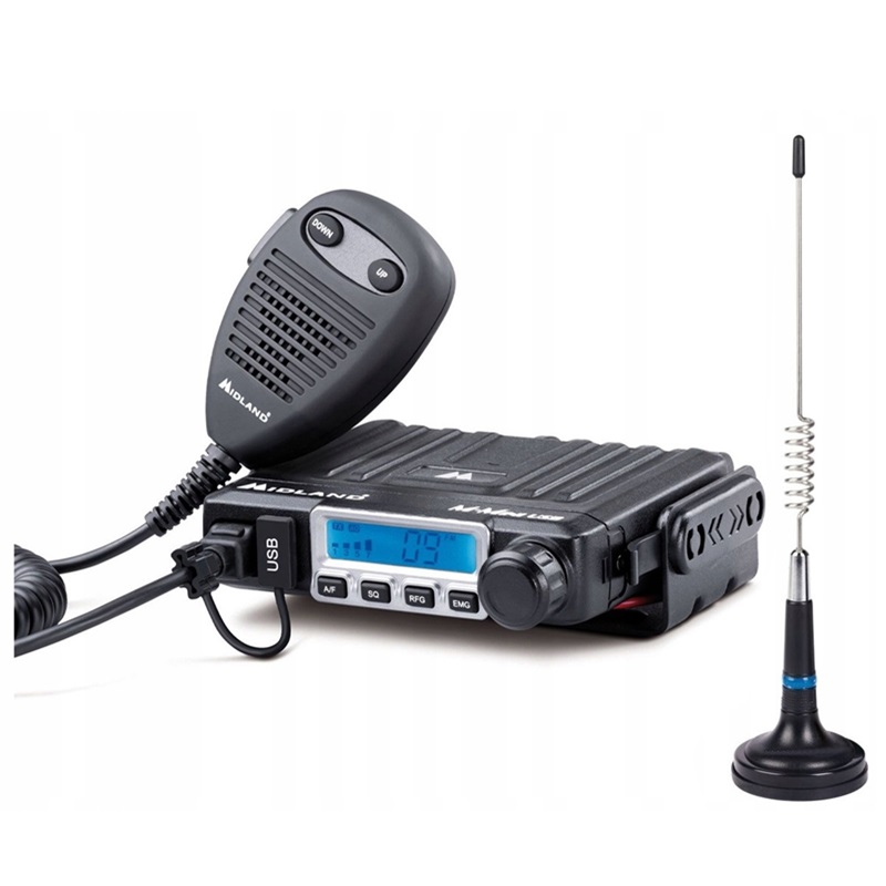 RADIO CB MIDLAND CB-GO USB radio+antena  M-MINI USB+LC-29 AM/FM GW