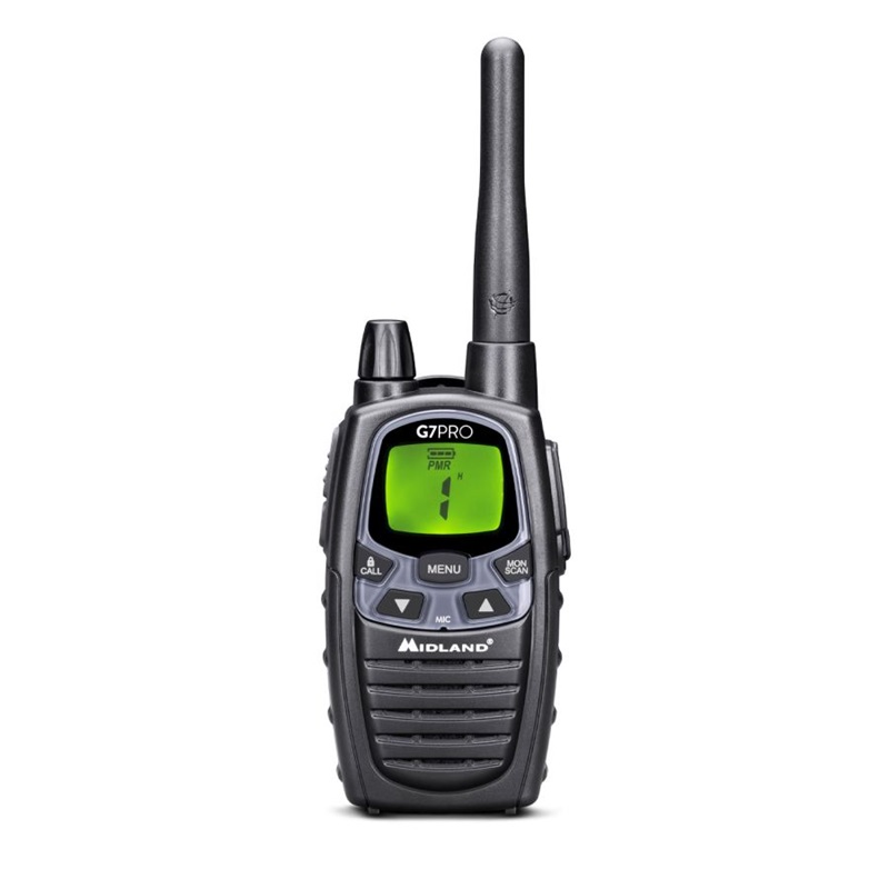 RADIO PMR MIDLAND G7-PRO Single PMR/LPD  radio+ład.ścien.+4accu