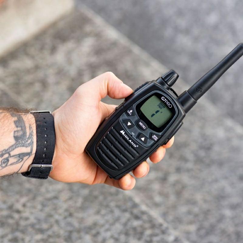 RADIO PMR MIDLAND G7-PRO Single PMR/LPD  radio+ład.ścien.+4accu