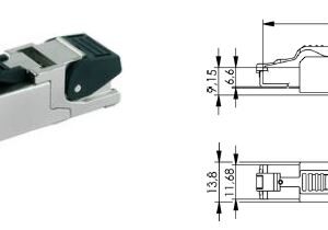 RJ45 WTYK PIN8 KAT.6a ekranowany złocony