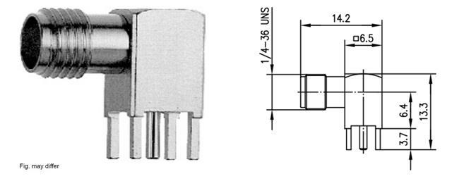 SMA-F GNIAZDO KĄTOWE PCB