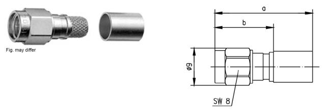 SMA-M WTYK NA CNT240/H155 zagn/zag gold G30/G54