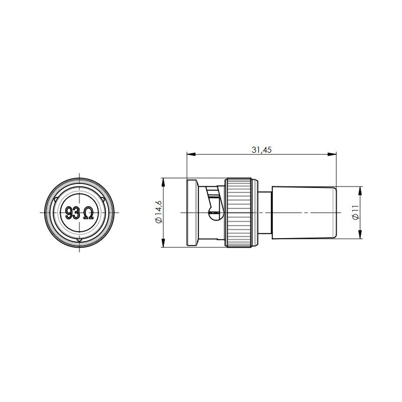 SZTUCZNE OBCIĄŻENIE BNC-M 0,5W 93ohm