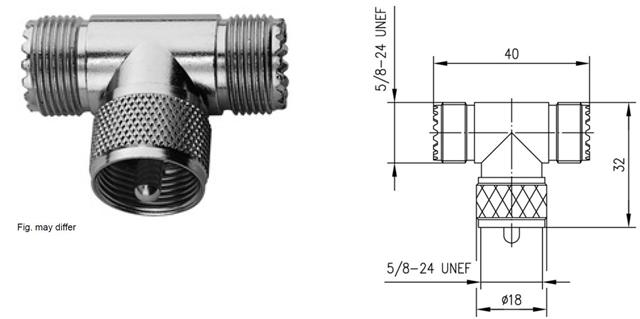 UHF TRÓJNIK F-M-F M-358