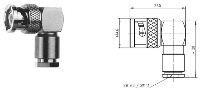 Prywatne: BNC-M WTYK KĄTOWY NA RG-174/316 lut