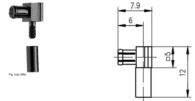Prywatne: MCX-M WTYK KĄTOWY NA RG-316 lut/zagn AU G7