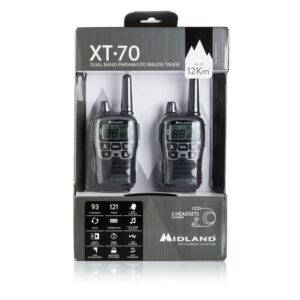 RADIO PMR MIDLAND XT70  kpl=2radia+2pakiet aku.+kabel USB+ład.stołowa