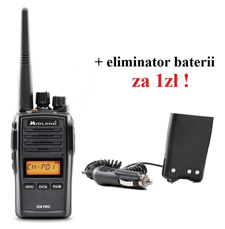 RADIO PMR MIDLAND G18 PRO IP67 Vox  scra mble 1600mAh Li-Io 2-pin Motorola