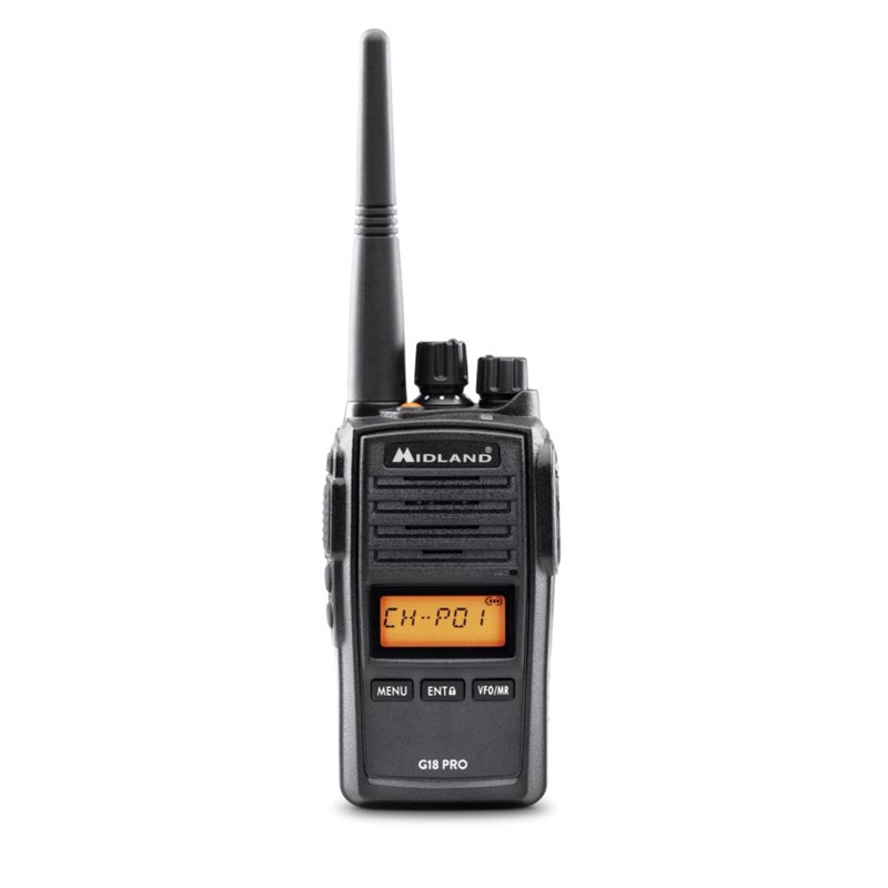 RADIO PMR MIDLAND G18 PRO IP67 Vox  scra mble 1600mAh Li-Io 2-pin Motorola