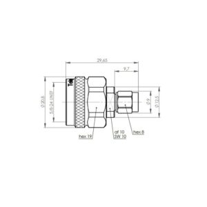N-SMA REDUKCJA M-M 33dB/2GHz 26dB/6GHz 20dB/11GHz