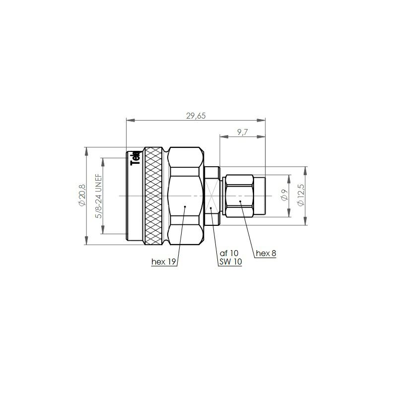 N-SMA REDUKCJA M-M 33dB/2GHz 26dB/6GHz 20dB/11GHz