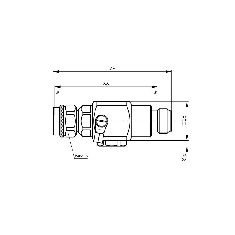 ODGROMNIK GAZOWY 230V N-M/N-F 3,8GHz  kapsula w komplecie