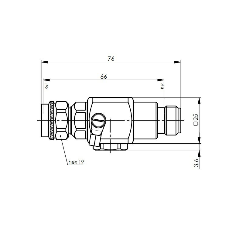 ODGROMNIK GAZOWY 75V N-F/N-M montażowy  3,8GHz kapsula w komplecie