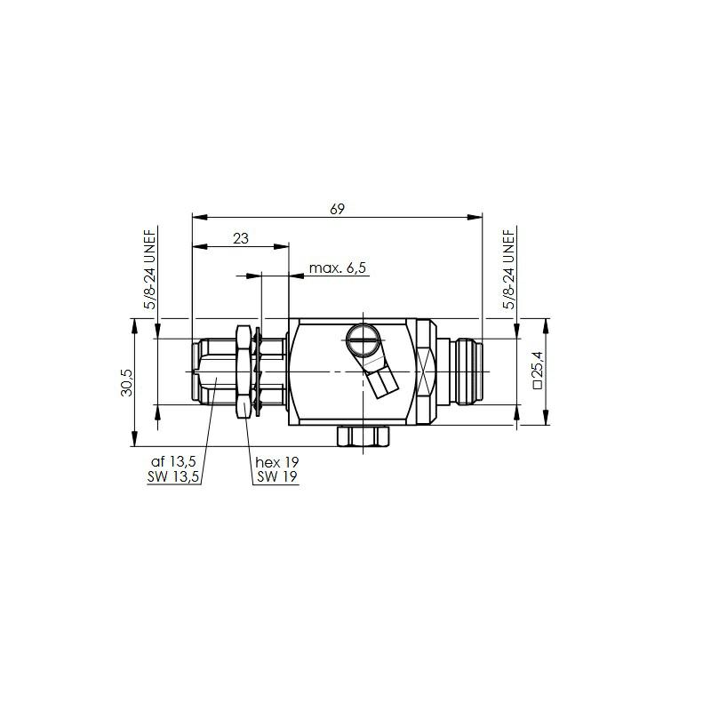 ODGROMNIK GAZOWY 90V N-F/N-F montażowy 2,5GHz kapsula w komplecie
