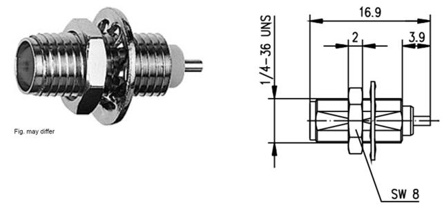 SMA-F GNIAZDO MONTAŻOWE NA KABEL UT85,  G11 lut