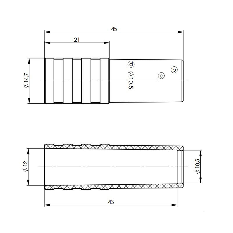 USZTYWNIENIE DO KABLA RG-213 czarne