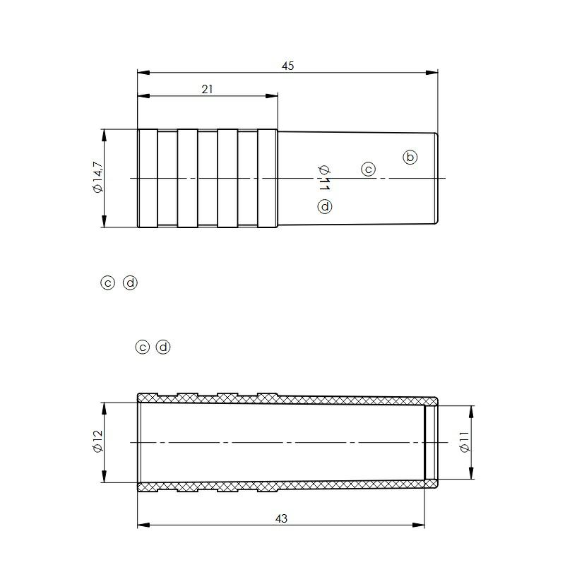 USZTYWNIENIE DO KABLA RG-214 czarne