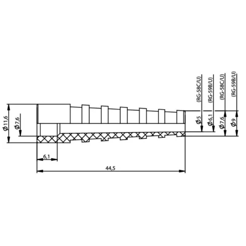 USZTYWNIENIE DO KABLA RG-58  niebieskie