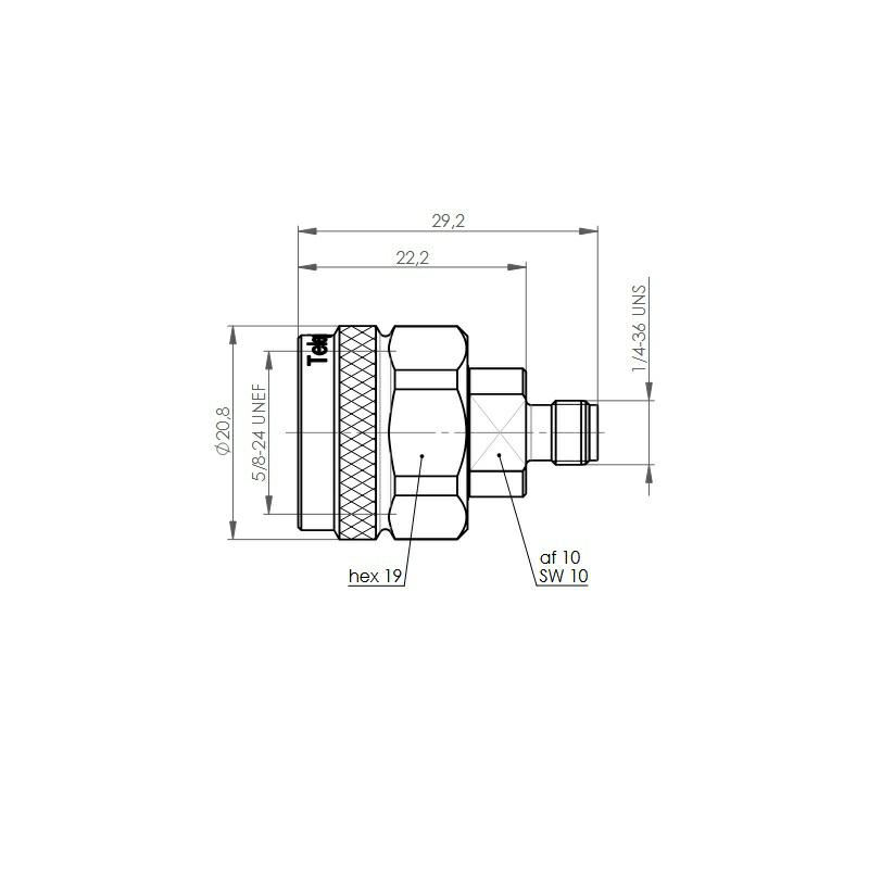 N-SMA REDUKCJA M-F pomiarowa 40dB/2GHz 33dB/6GHz 20dB/18GHz