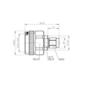 N-SMA REDUKCJA M-M pomiarowa 40dB/2GHz 30dB/6GHz 20dB/18GHz