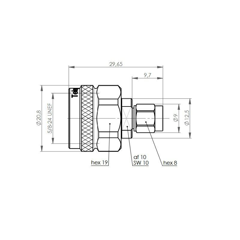 N-SMA REDUKCJA M-M pomiarowa 40dB/2GHz 30dB/6GHz 20dB/18GHz
