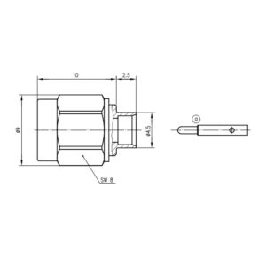 SMA-M WTYK NA RG-402 lut/skręc gold G10