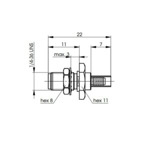 SMA-F GNIAZDO BULKHEAD  NA RG-316 G7