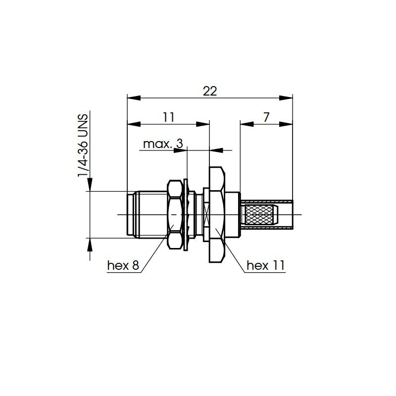 SMA-F GNIAZDO BULKHEAD  NA RG-316 G7