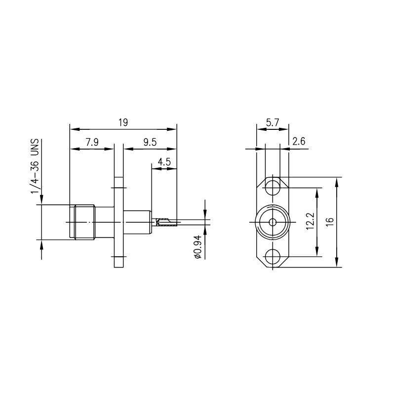 SMA-F GNIAZDO PANELOWE 2 otwory