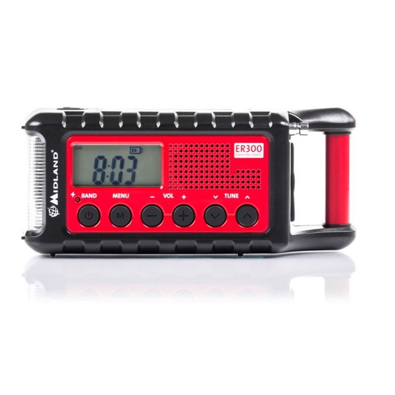 RADIO ALARMOWE MIDLAND ER300 AM/FM  dyna mo/solar/USB latarka 2000mAh Li-Ion